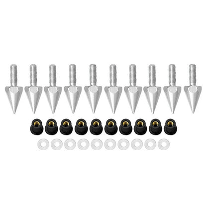 Set of 10 Windshield Screws for Motorcycle (5MM) - Silver
