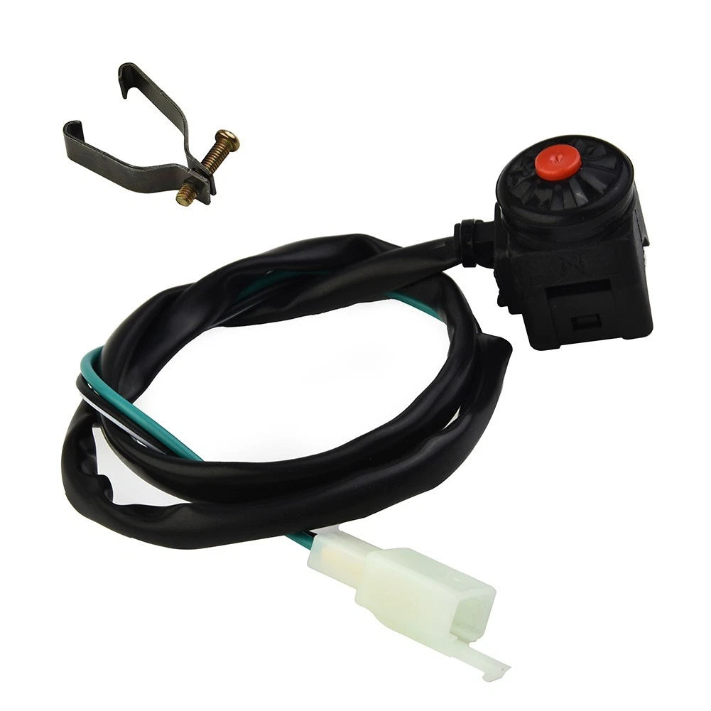Red Push Button Kill Switch for Motorcycle Dirt Bike ATV (2 Wire)
