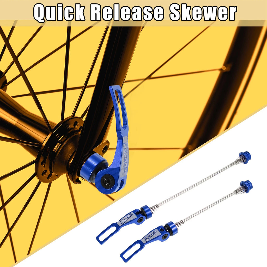 Quick Release Axles Front Rear Pair for Bicycle 145mm 185mm Blue (145-185mm)