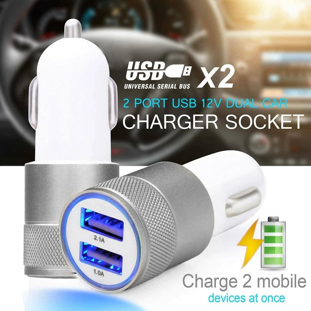 Dual USB Car Charger for Universal Use (2015–2023)