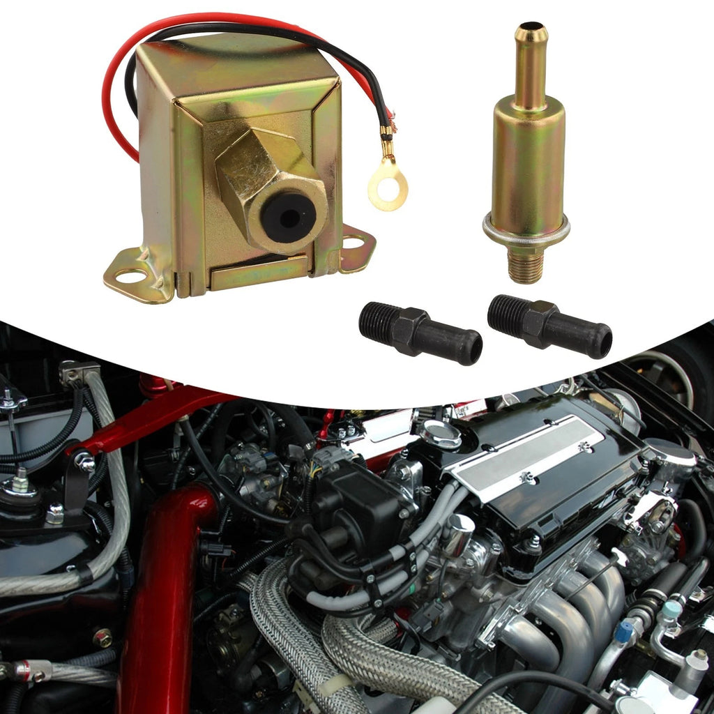 Electric Inline Fuel Pump for Universal Fitment (Metallic Shell)