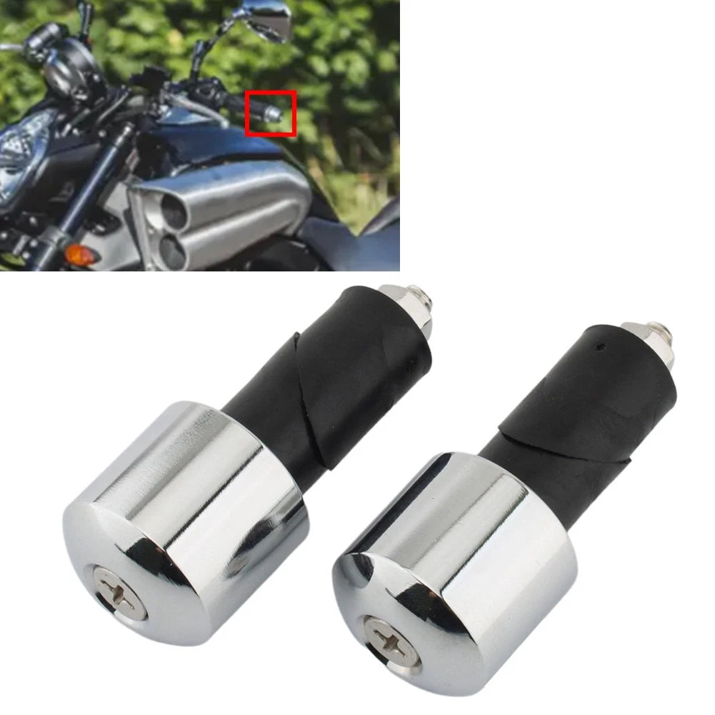 2X Chrome 18mm Bar Ends Hand Grip Caps for Yamaha VMAX 750 400 450