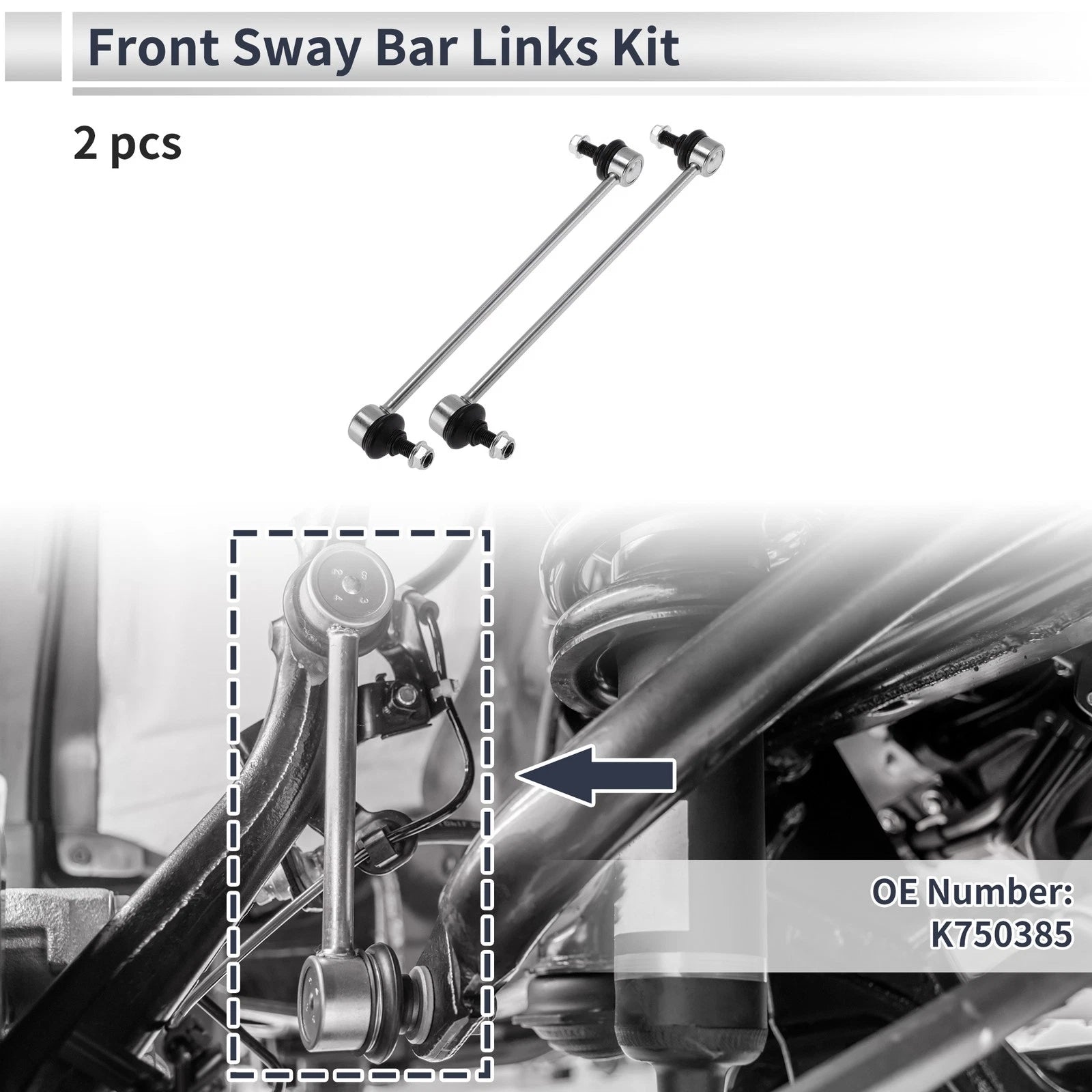 Front Stabilizer Bar Links Replacement No Bushing for Chrysler Sebring (2009–2010)