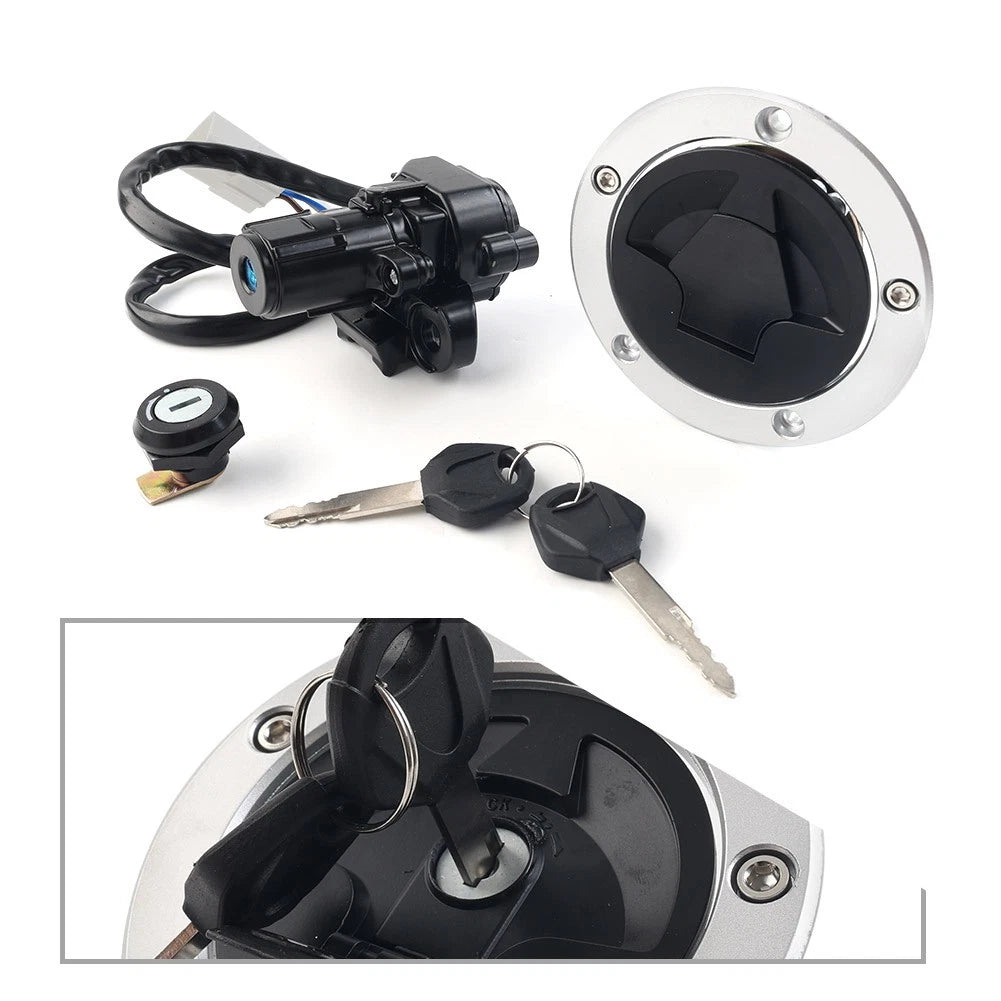 Fuel Gas Cap Ignition Switch Seat Lock Set for Kawasaki Vulcan S 650 (2014–2022)