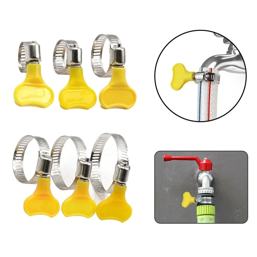 Set of 10 Adjustable Yellow Plastic Hose Clamp Pipe Clips for
