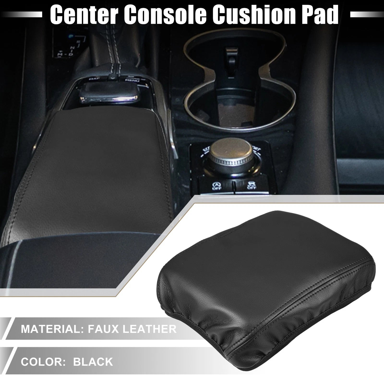 Center Console Armrest Pad Cover for Lexus RX350 2015–2022 Black