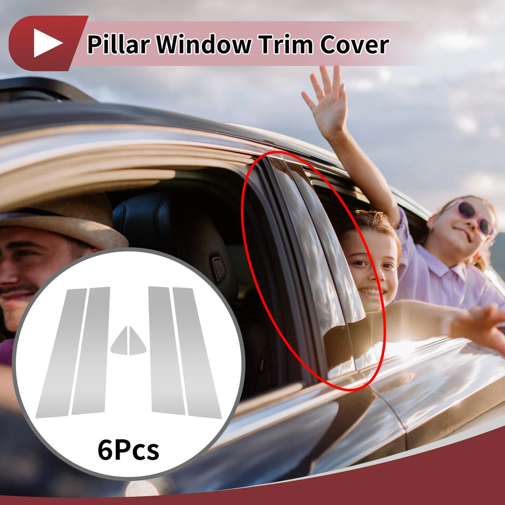 6 Pcs Door Pillar Window Trim Chrome for Dodge Durango 2011–2020