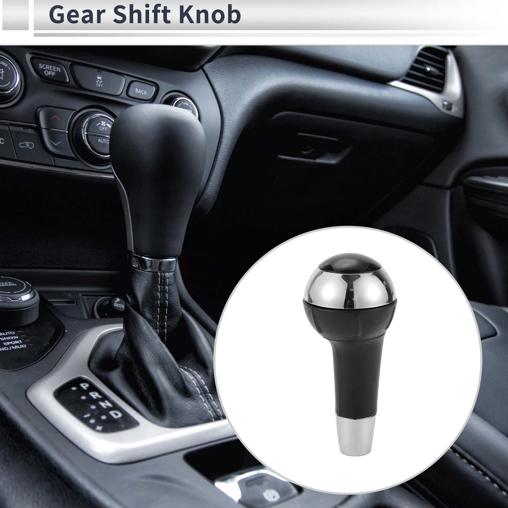 Automatic Shift Knob for FIAT 500 (2012–2017) Plastic Black Chrome Silver Tone