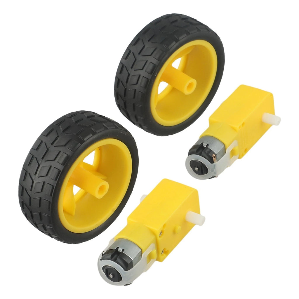 Motor Set with Plastic Tire Wheels for Arduino Smart Robot (DIY Projects)