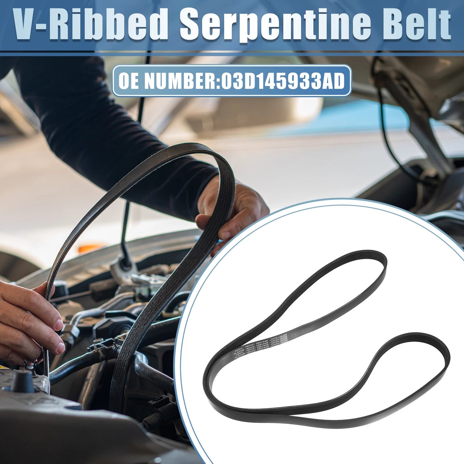 V-Ribbed Serpentine Drive Belt Replacement for Toyota Corolla (2003–2008)