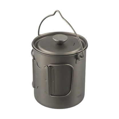 Foldable Handle Titanium Coffee Cup 750ml for Travel and Camping