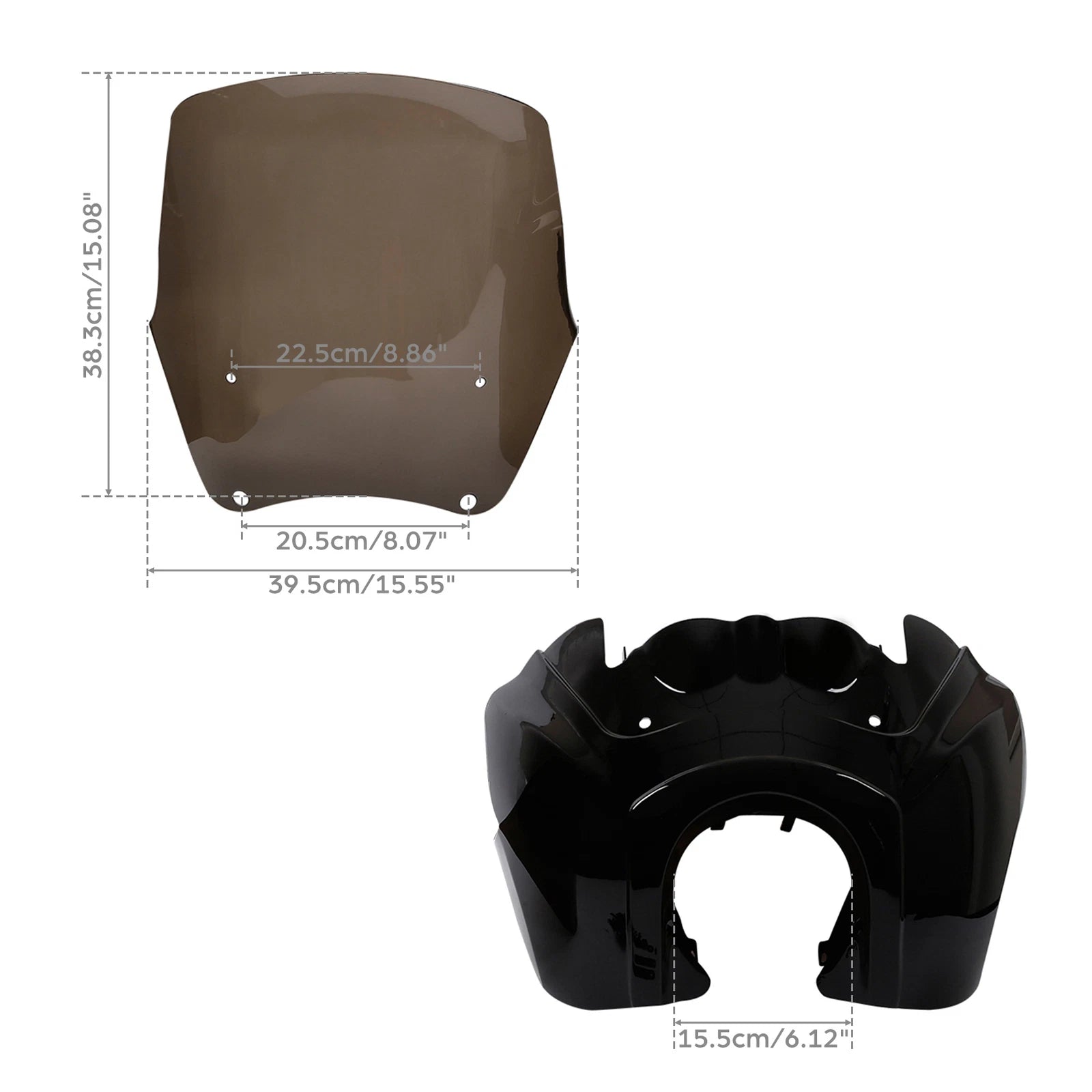 Front Upper Fairing with 15'' Windshield for Harley Street Fat Bob