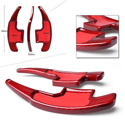 Steering Wheel Paddle Shift Extensions for Ford Mustang (2015–2017) Carbon Fiber Red