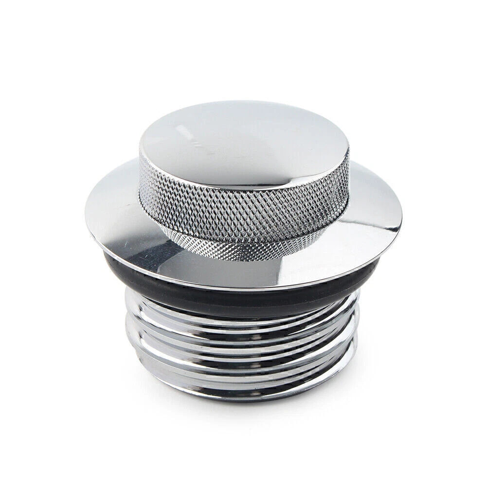 Flush Pop Up Reservoir Gas Cap for Harley (Vented, Aluminum, Chrome)