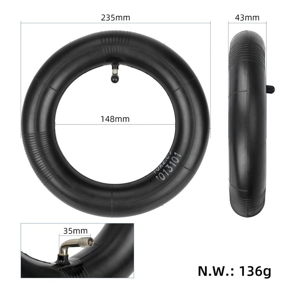 Inner Tube 10x2.50 for Electric Scooters (Compatible, 90 Deg)