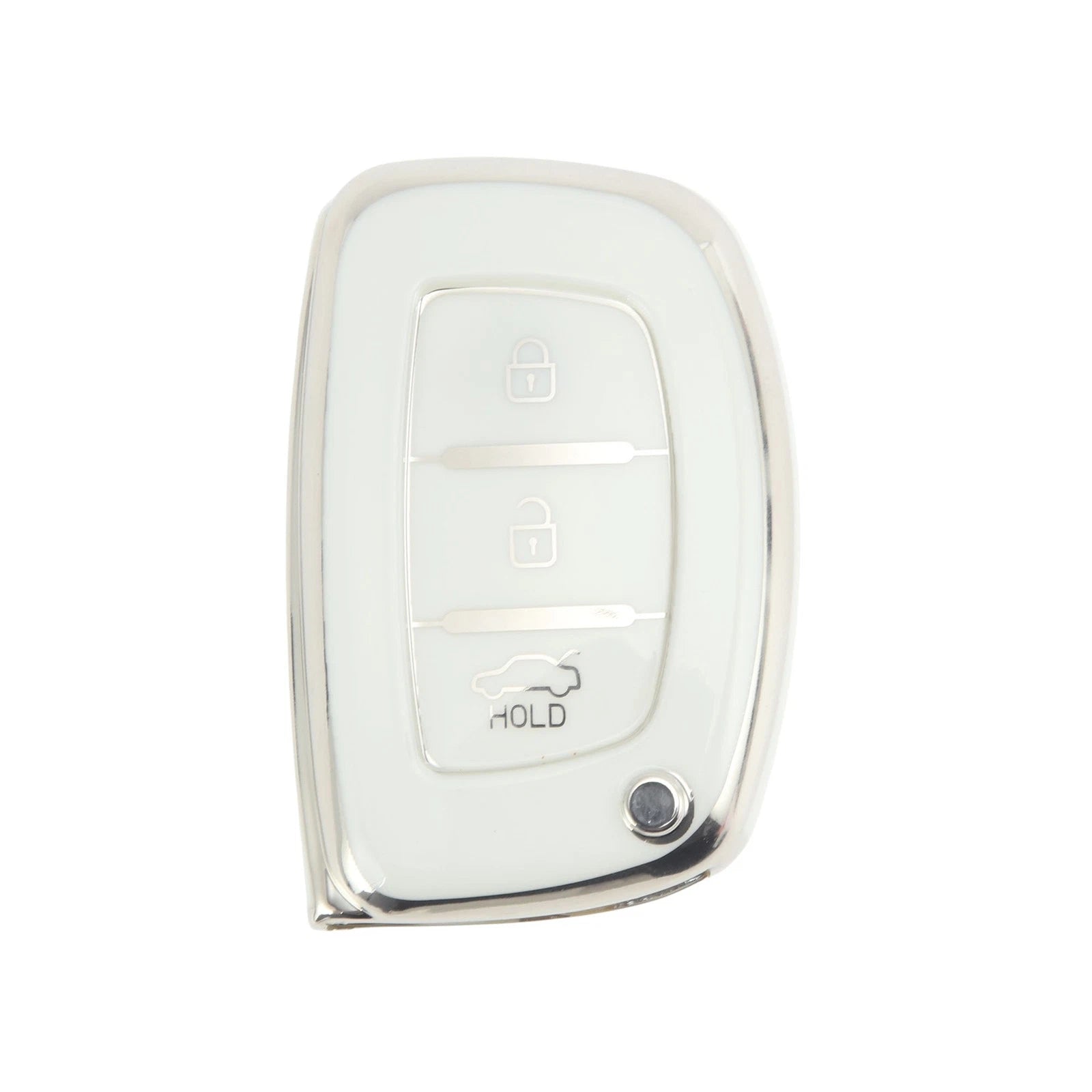 Smart Car Key Case TPU Silicone White Silver for Hyundai i10 (2014–2020)