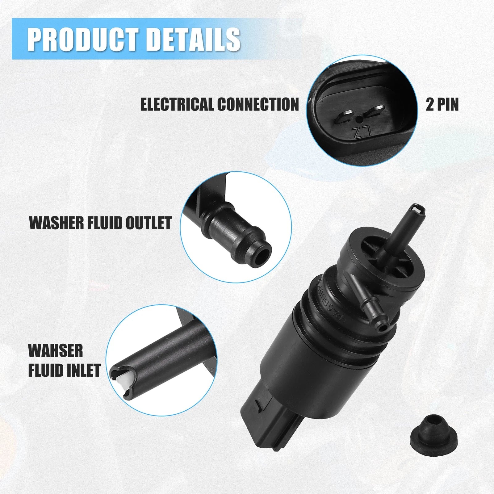Windshield Washer Pump Motor Replacement for BMW 528i (2011–2016)