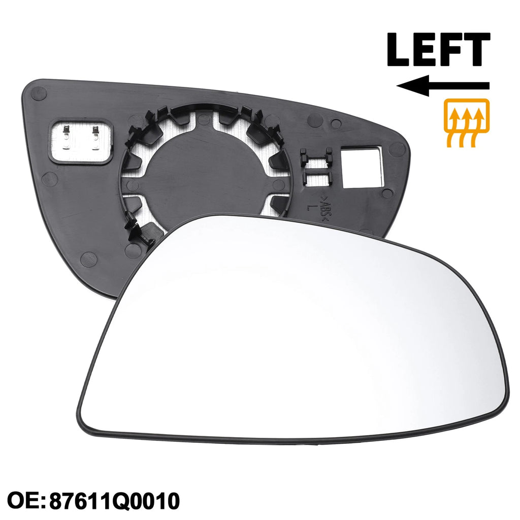 Left Passenger Side Heated Mirror Glass Replacement for Hyundai Bayon (2015–2024)