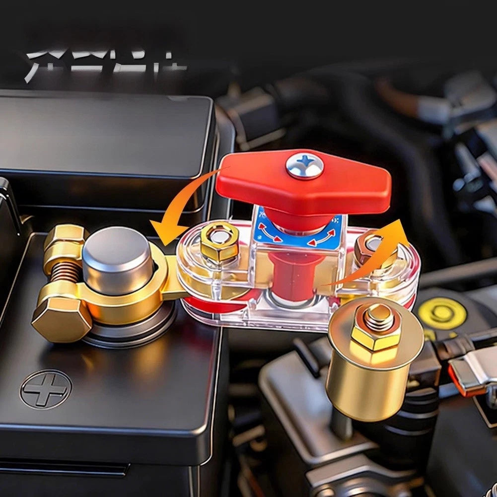 Rotatable Dual-Terminal Battery Disconnect Switch for 12V and 24V Vehicles