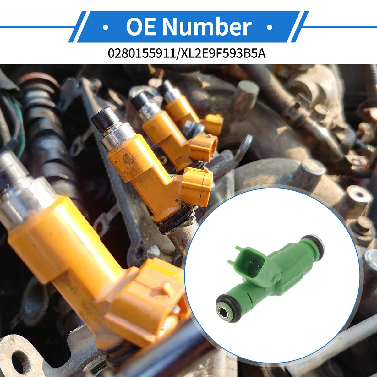 1 Pc Fuel Injector No. 0280155911/XL2E9F593B5A for Ford Contour 1998-2000