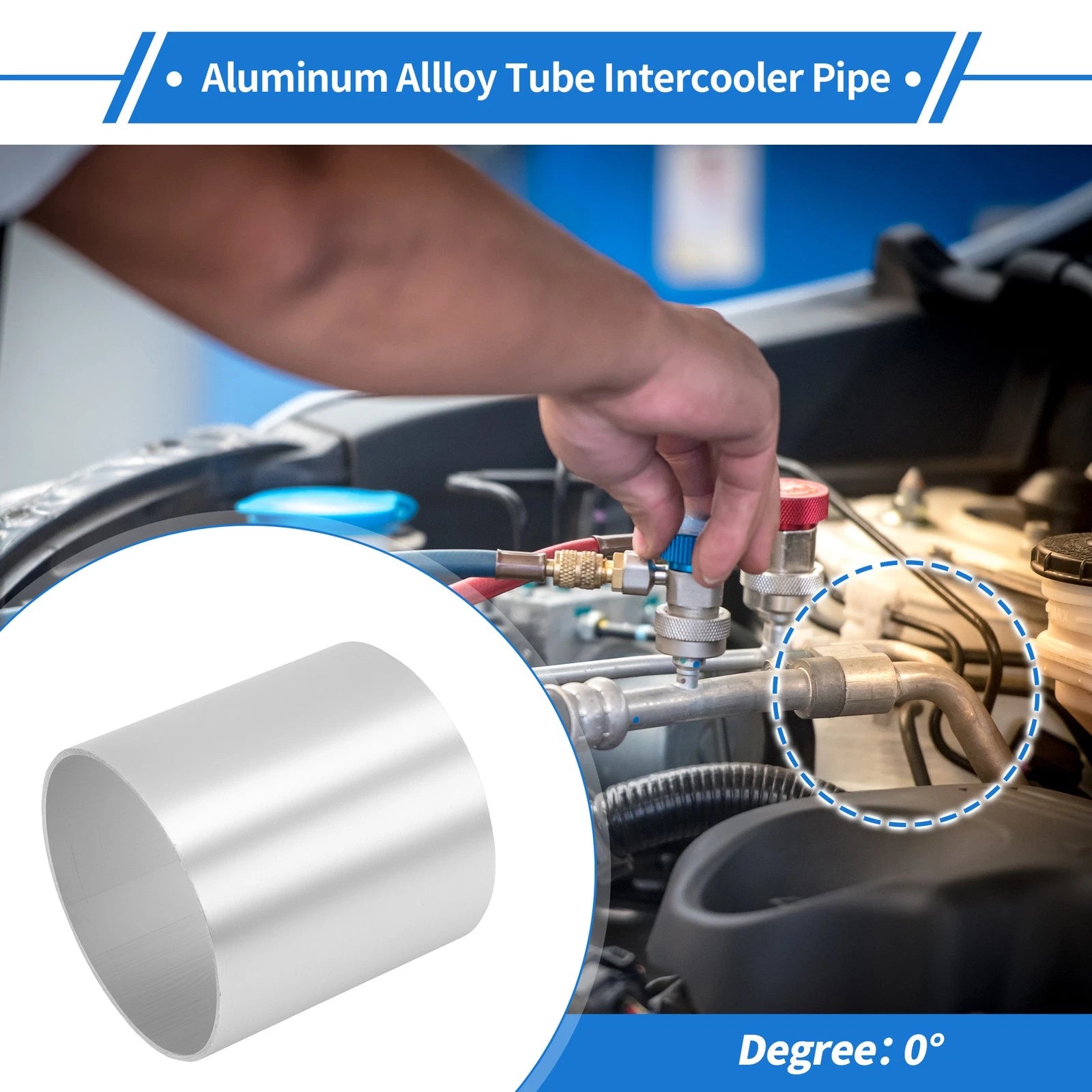 2.99" OD Intercooler Pipe for - Brushed Silver Tone