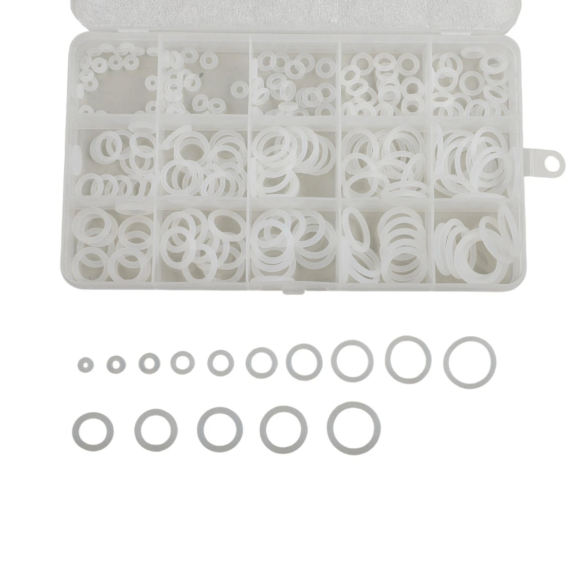32 Size Silicone O Ring Kit 1228 Pc Clear White with Pick Hook Tool