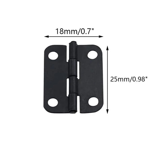 10pcs Mini Black Door Hinges for Dollhouse (25mm x 18mm)