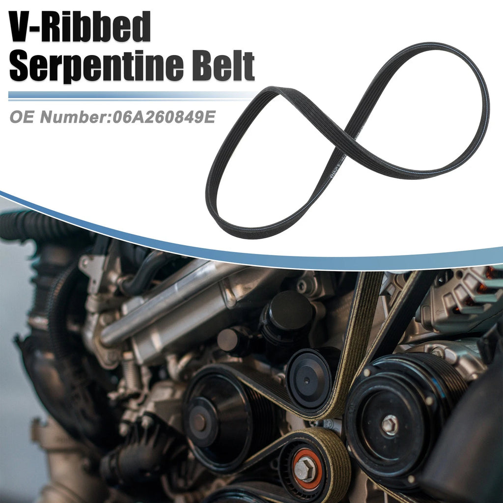 V-Ribbed Serpentine Drive Belt Replacement for Volkswagen Jetta 2000–2005 2.0L