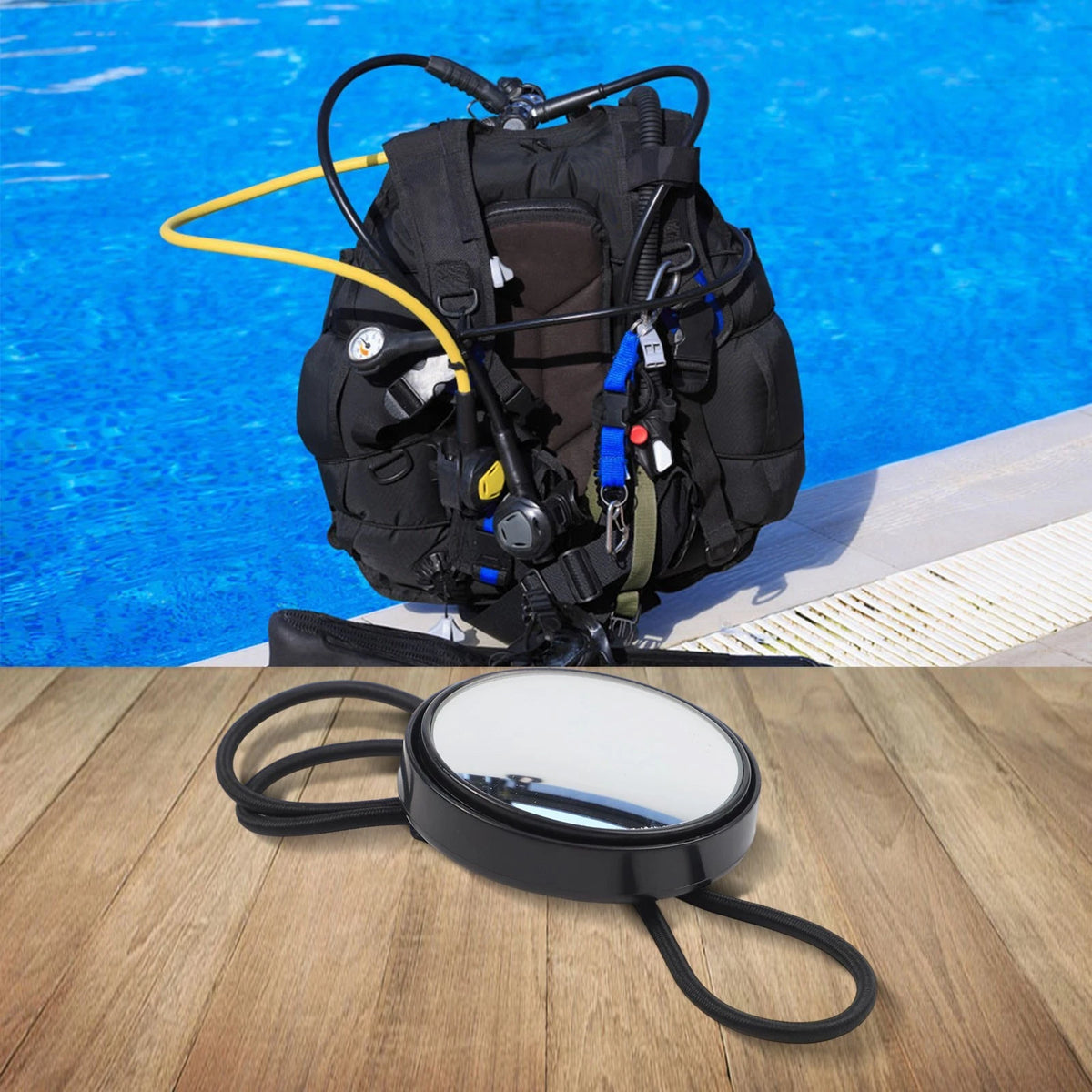 Scuba Diving Wrist Mirror with Adjustable Band for Underwater Viewing