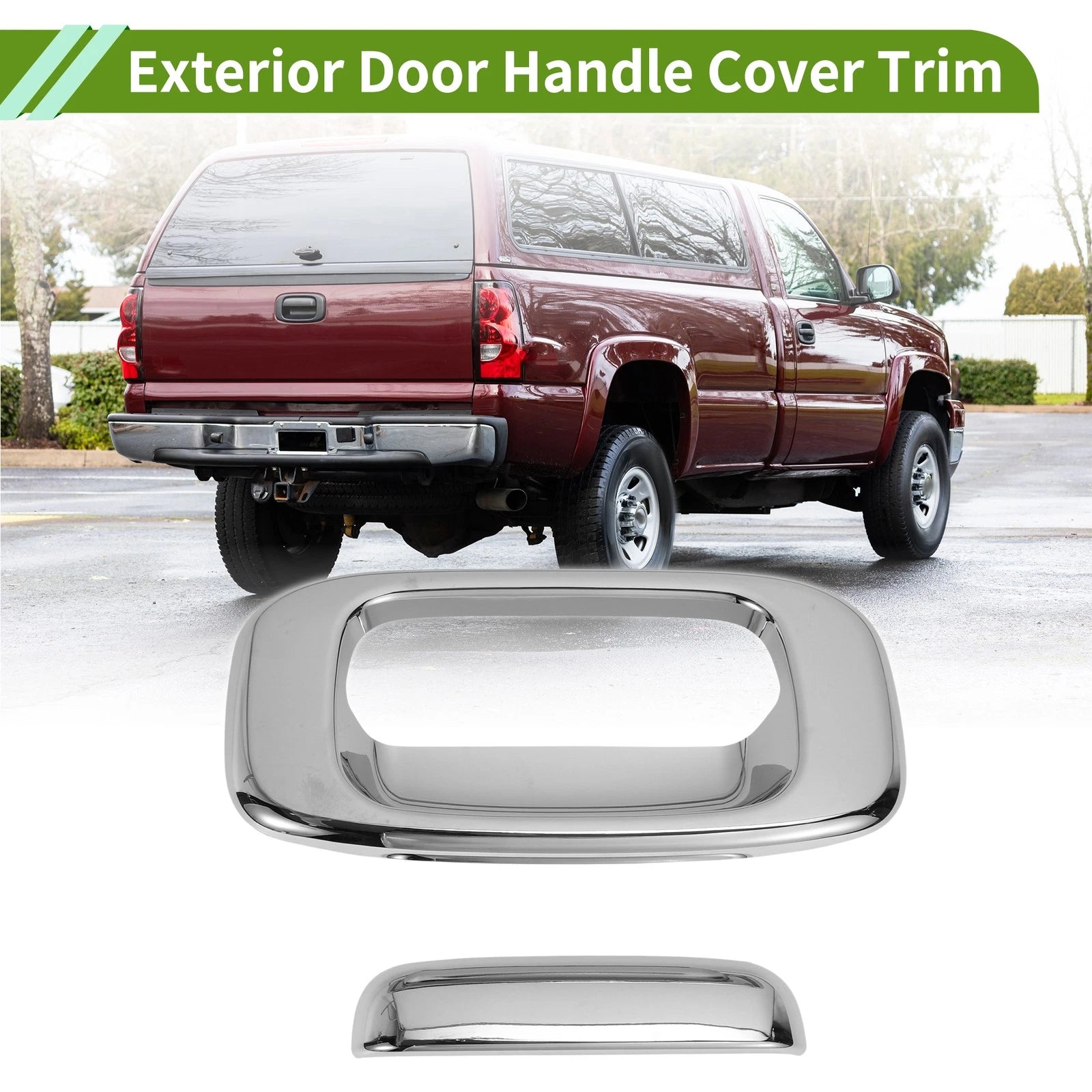 Exterior Door Handle Cover Trim Front Left for Chevy Silverado 1500 (1999-2006) ABS