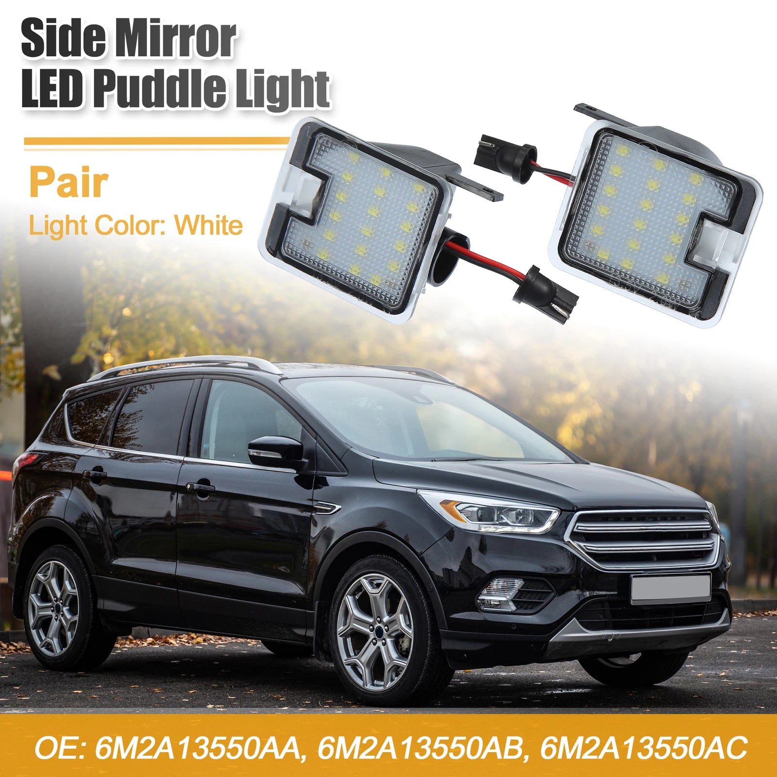 2X LED Puddle Light Side Mirror Lamp for Ford C-Max (2013–2019)