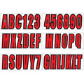 Red Boat Registration Sticker Decals A-Z & 0-9 (Universal)