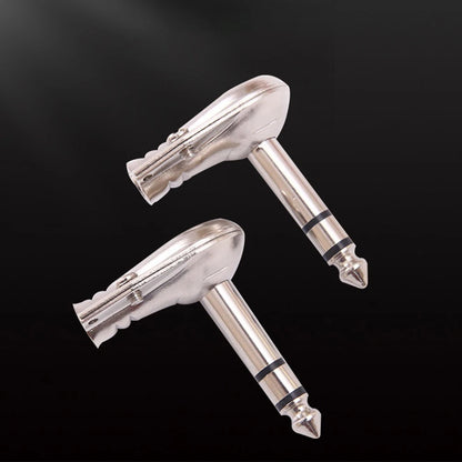 4Pcs 6.35mm Right Angle Stereo TRS Flat Male Connector for Guitar