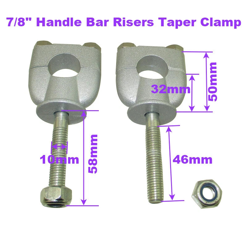 22mm Handle Bar Risers Taper Clamp for 50cc 90cc 125cc Dirt Bike