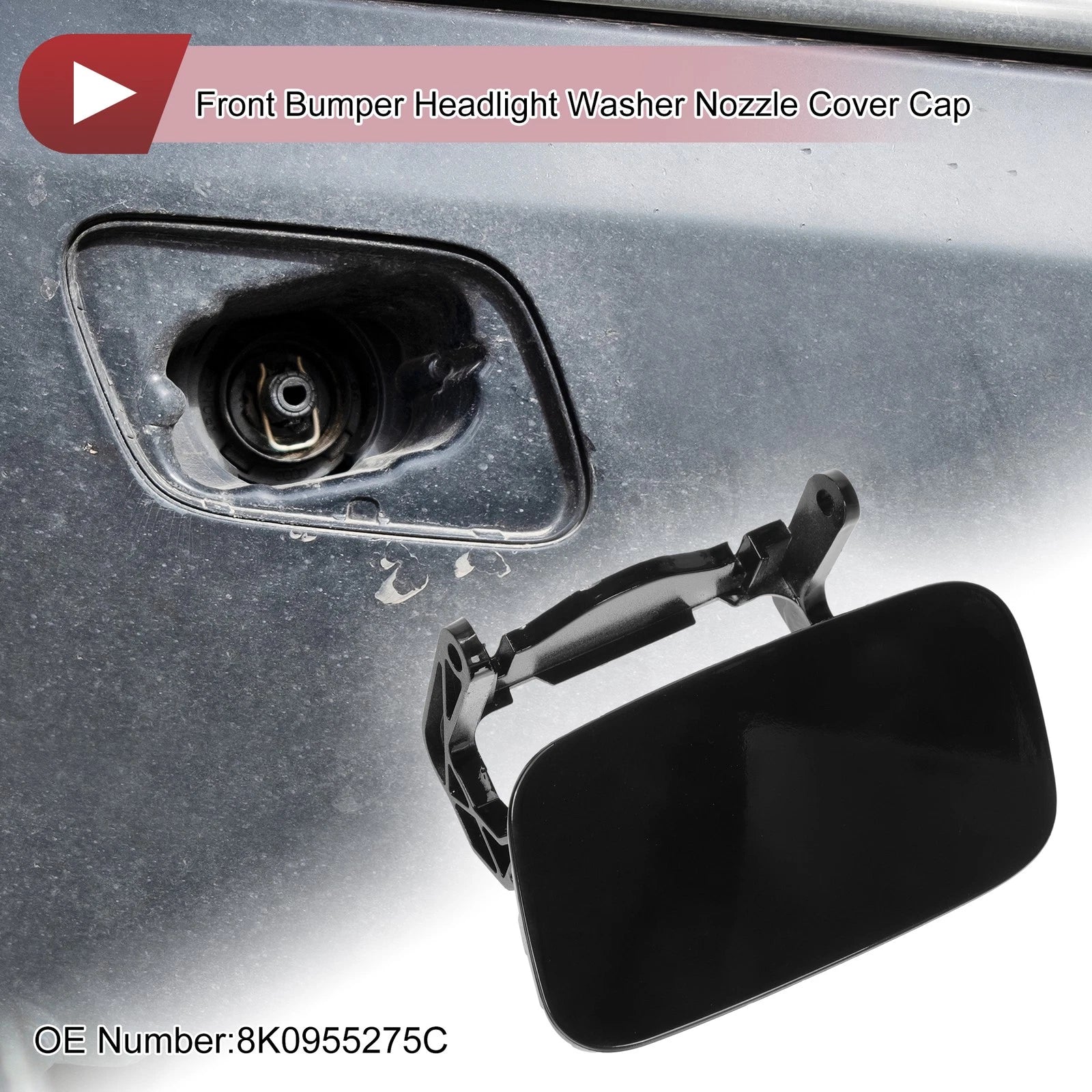 Washer Nozzle Cover Cap Front Left Replacement for Audi A4 S4 (2013–2015)