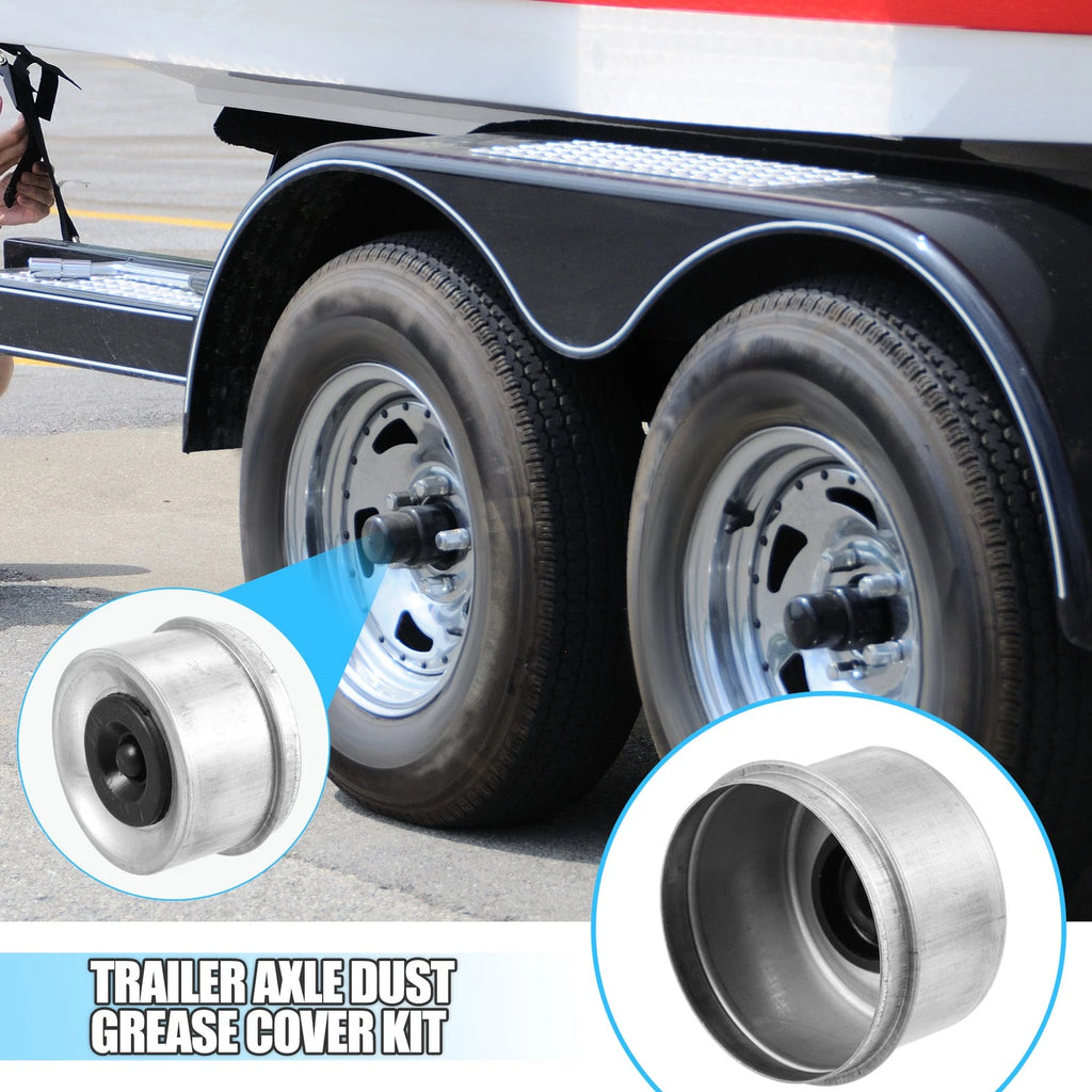 Trailer Axle Dust Cap Rubber Grease Plug Set for Trailer Camper RV (4pc)