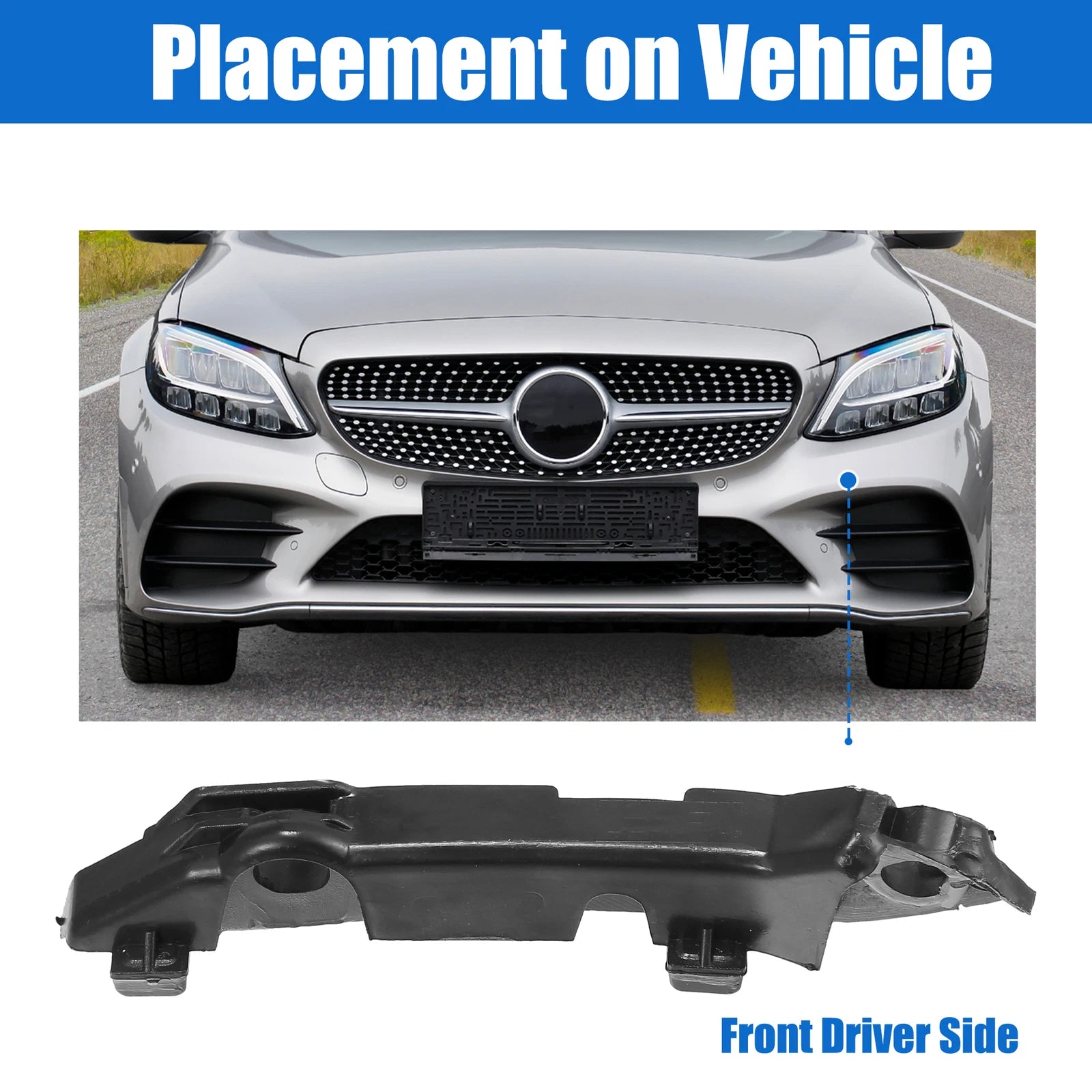 Front Right Upper Bumper Cover Inner Support Bracket for Mercedes-Benz C43 (2017–2020)