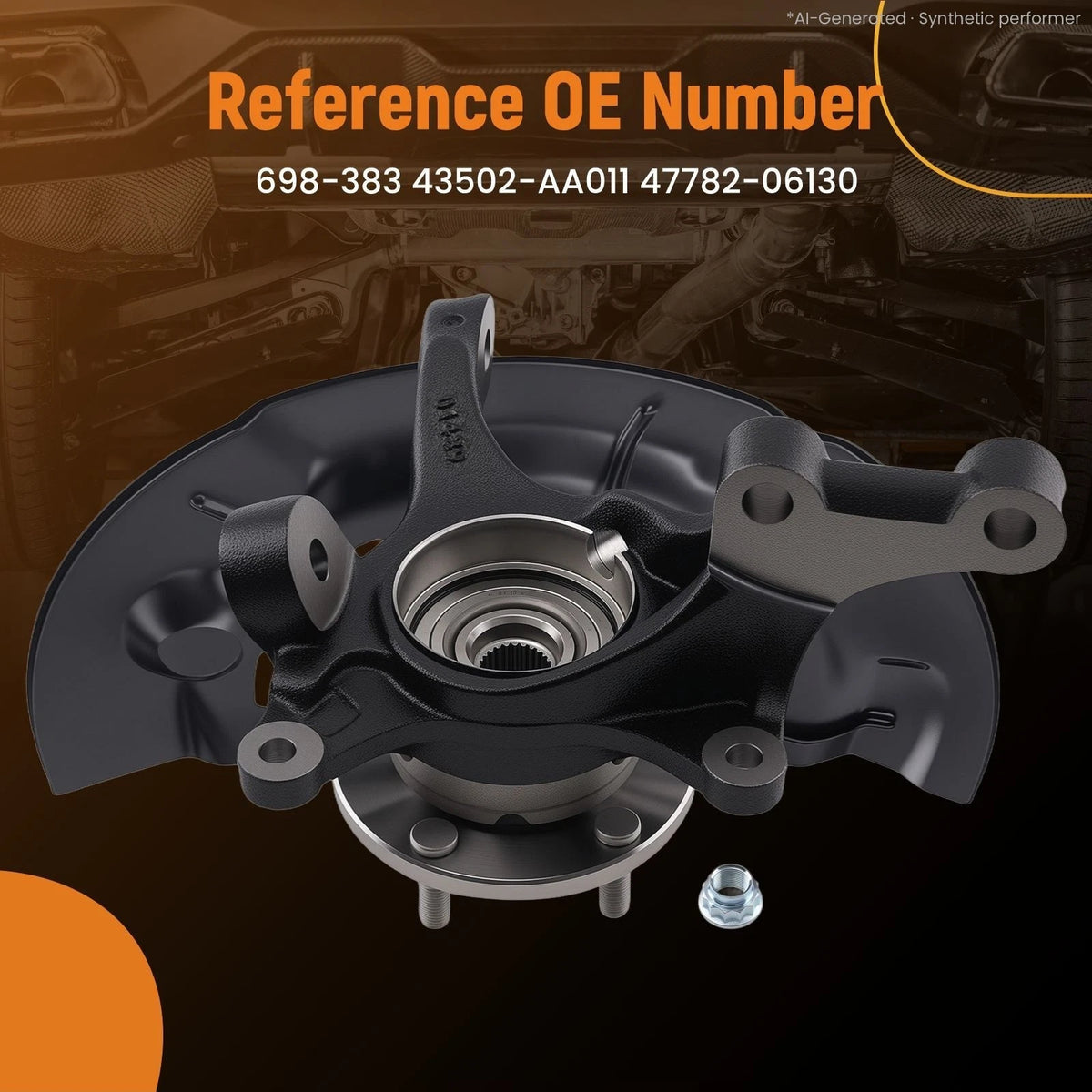 Front LH Steering Knuckle + Wheel Hub Bearing for Toyota Camry (2012–2013) 698-383