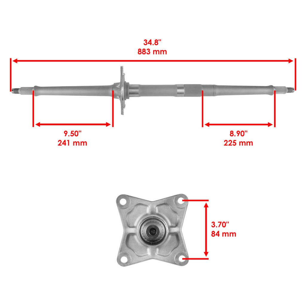 Rear Wheel Axle Shaft with Nuts Replacement for Honda TRX450ER (2006–2014)