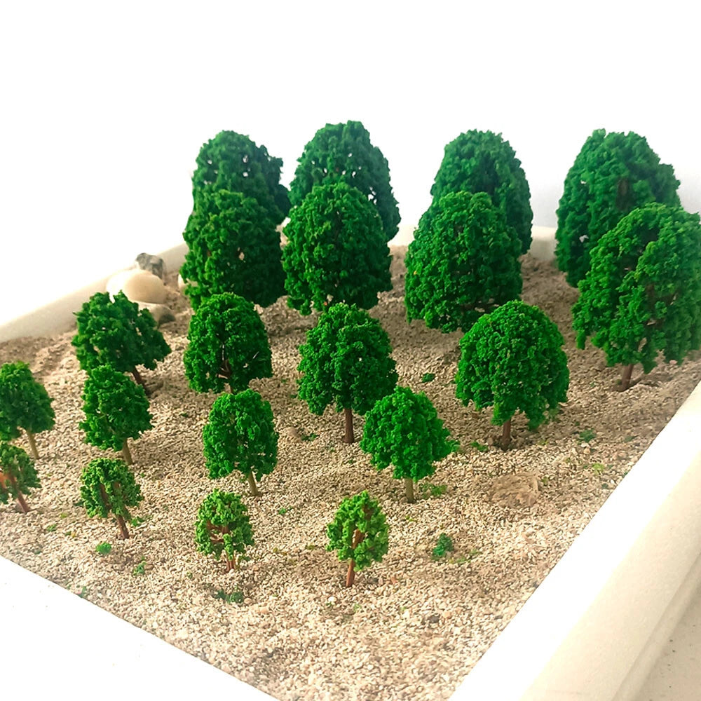 20pcs Mixed Size Trees for Model Train Railroad Scenery (Scale DIY)