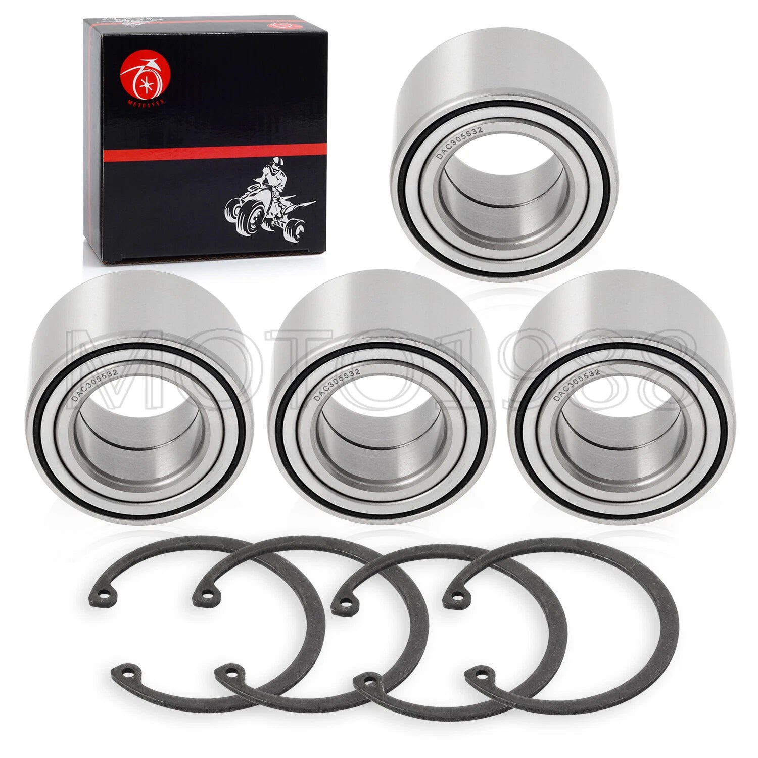 Set of 4 Wheel Bearings with Circlip for Arctic Cat 650 4x4 (2005–2012)