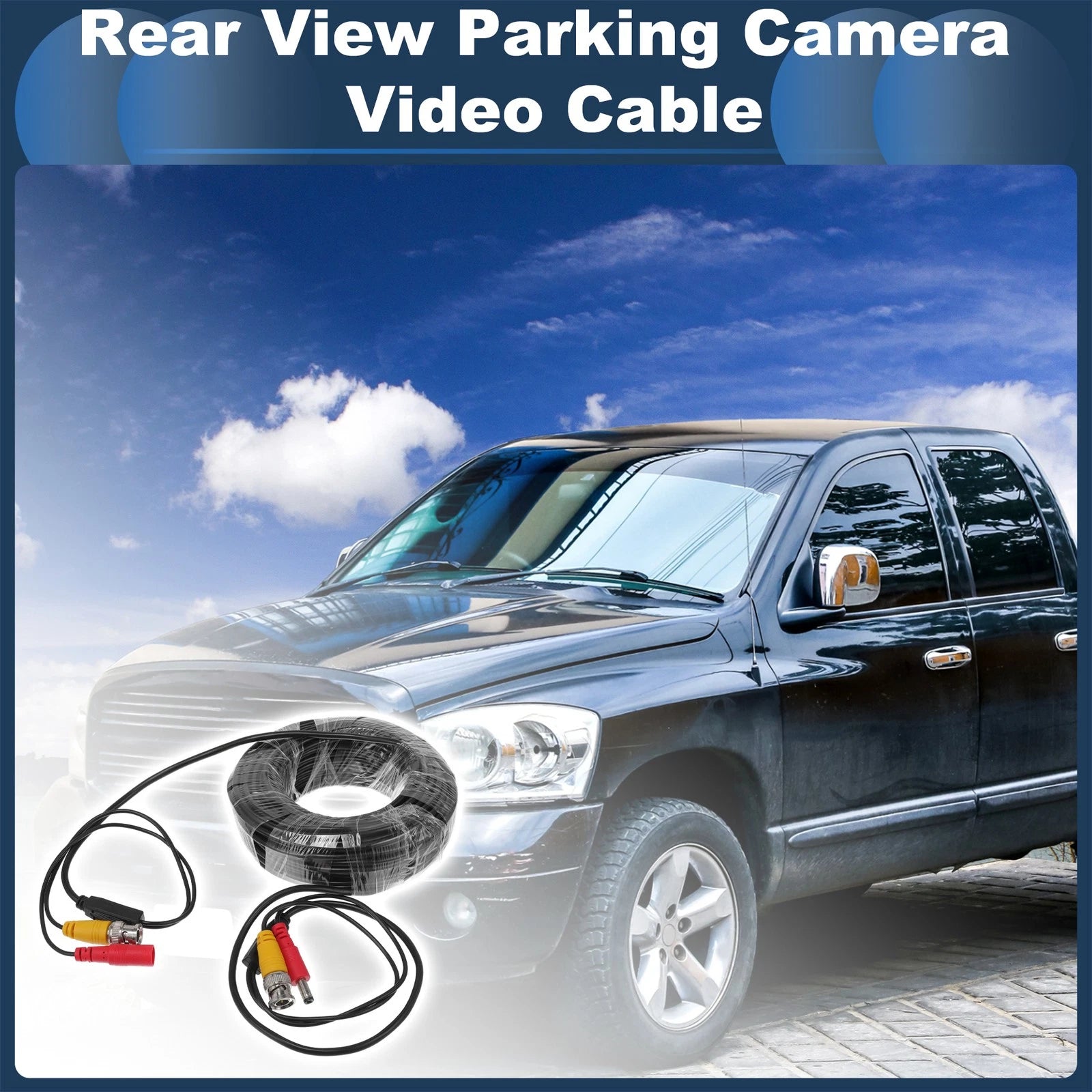 20M Reverse Rear View Parking Camera Video Cable BNC+DC for