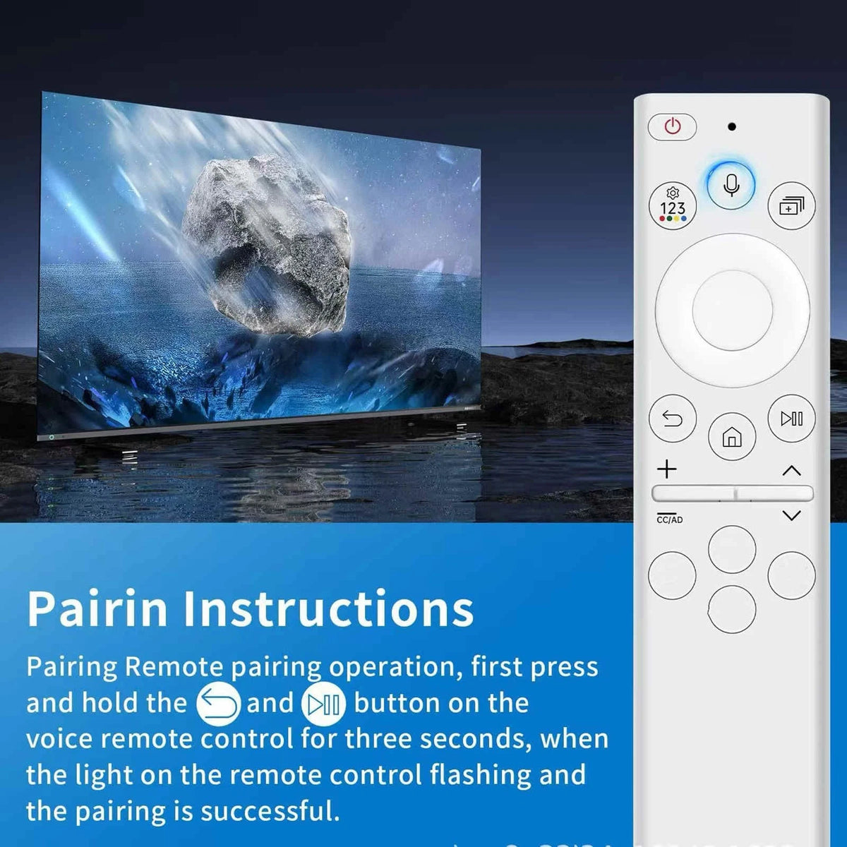 TV Remote Control for Samsung (Solar/USB Type-C Charging)
