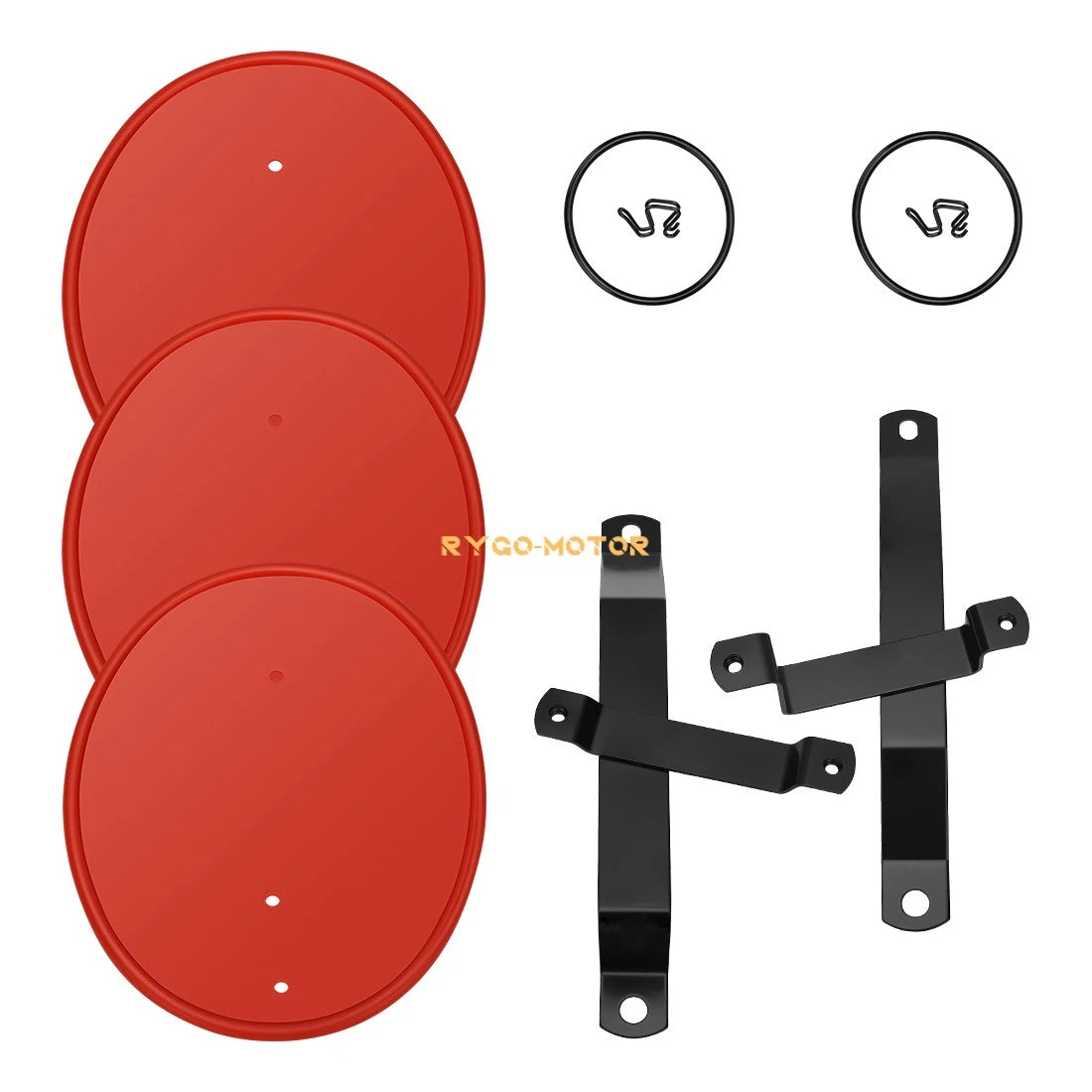 3 Red Number Plates for Honda Z50 Z50R (1979–1987) w/ Brackets & Clips