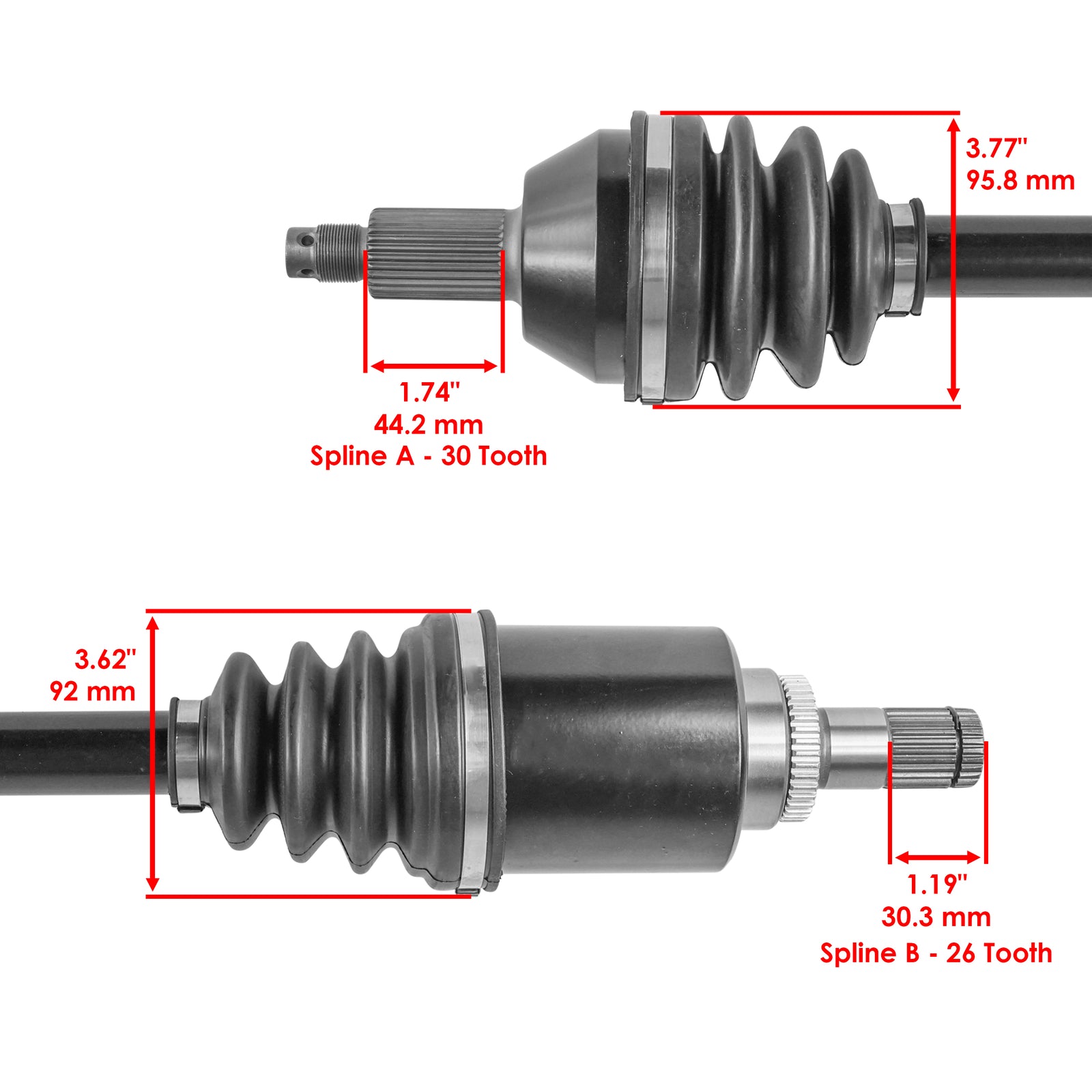 CV Axles Front Left Right Replacement for Honda Talon 1000X 4 (2020–2021)
