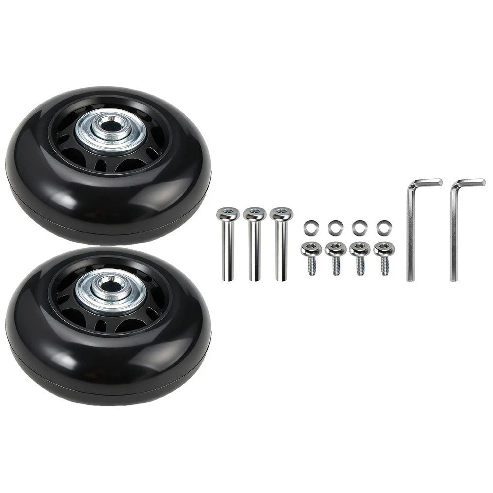 2 Piece Rubber Trolley Wheel Replacement 64mm x 24mm