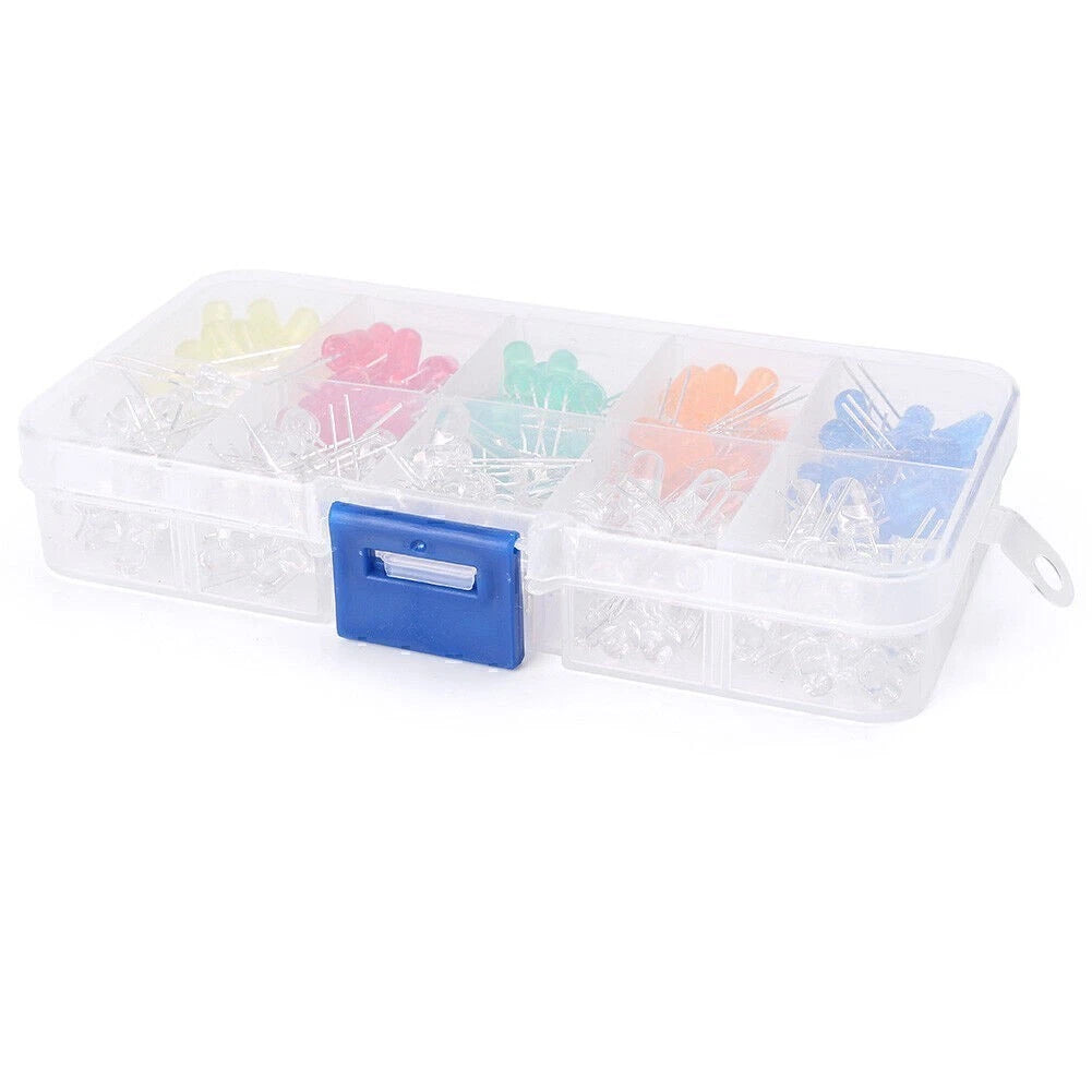 LED Round Light Assortment Kit (200pcs, 5mm, 5 Colors)