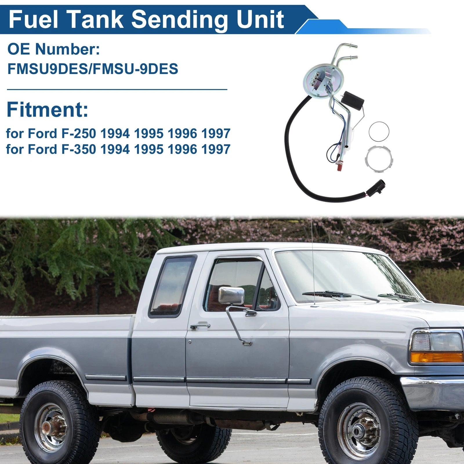 Qty Fuel Level Sending Unit Module Replacement for Ford F-250 (1994–1997)