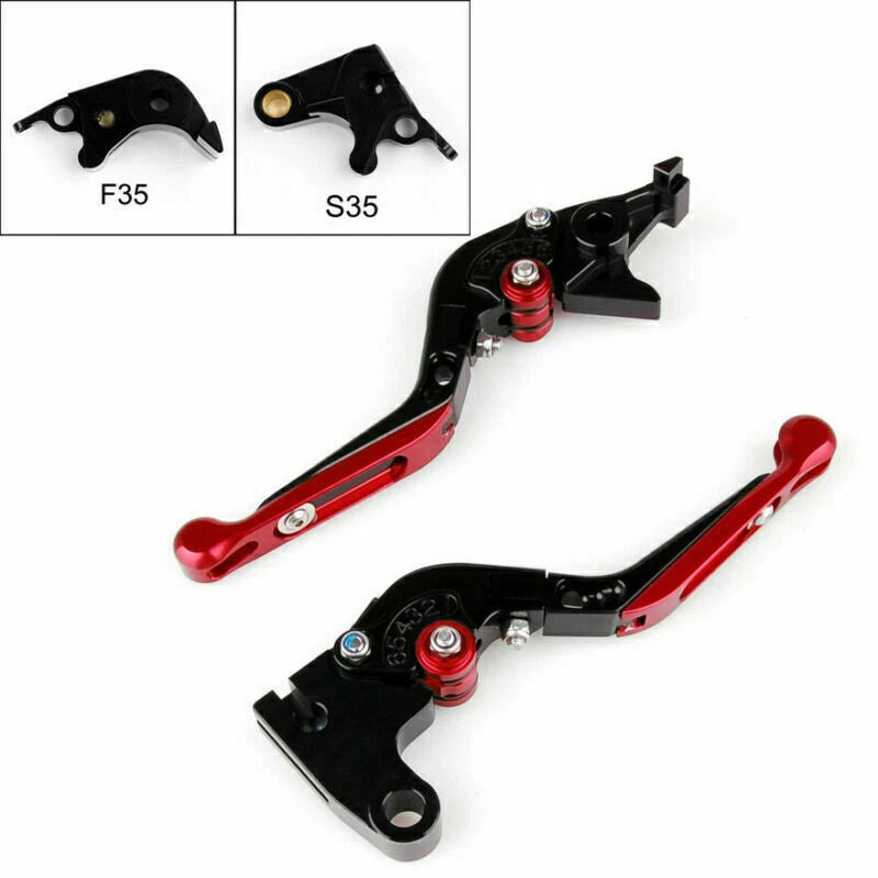 Adjustable Folding Brake Clutch Levers for Suzuki GSXR600 GSXR1000 (2001–2023) Red T9