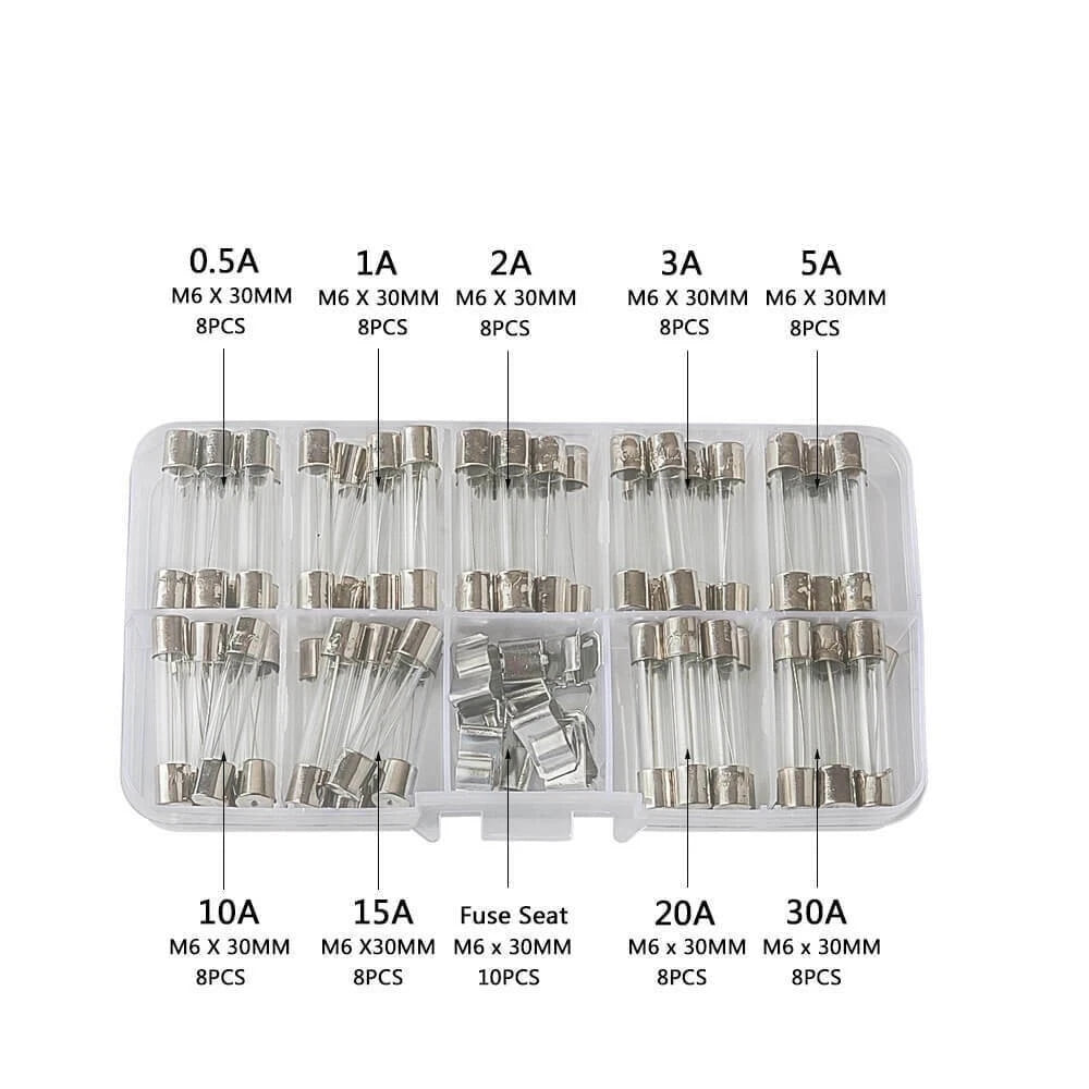 6x30mm Quick Blow Glass Tube Fuse Assorted Kit (Fast-blow)